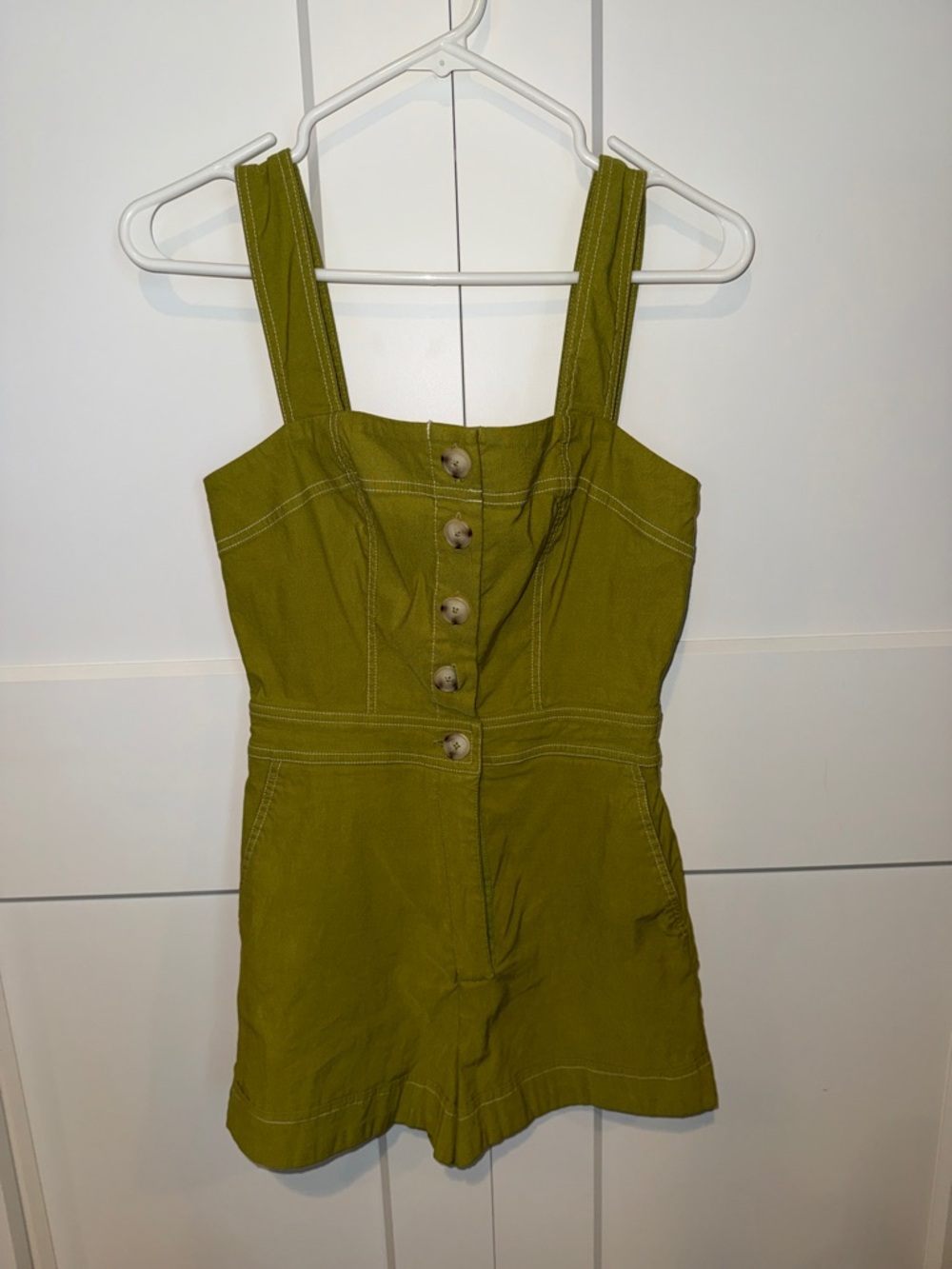 The Portside Button-Front Romper by Maeve